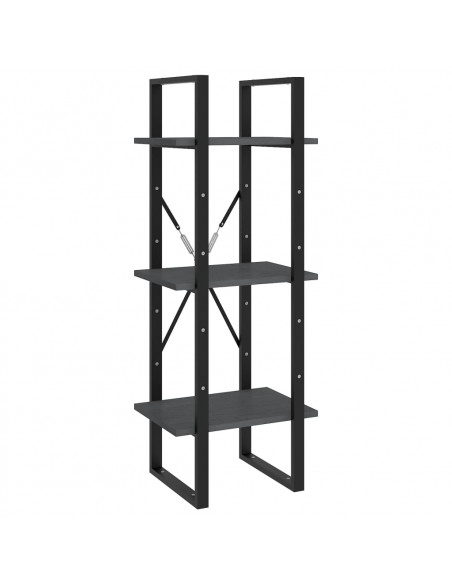 Libreria a 5 Ripiani Grigia 40x30x175 cm in Legno di Pino