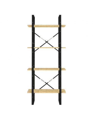 Libreria a 4 Ripiani 60x30x140 cm in Legno Massello di Pino