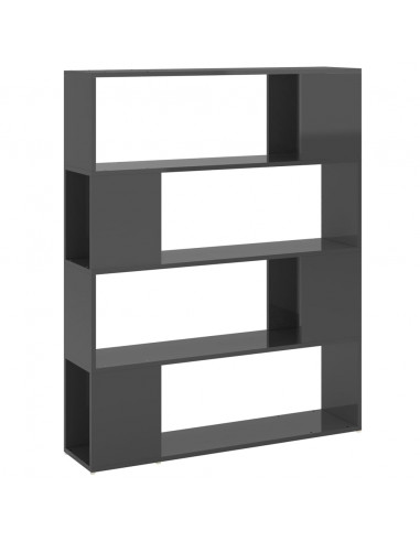 Libreria/Divisorio Grigio Lucido 100x24x124 cm