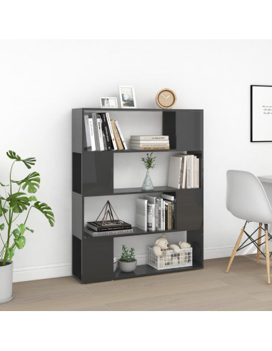 Libreria/Divisorio Grigio Lucido 100x24x124 cm