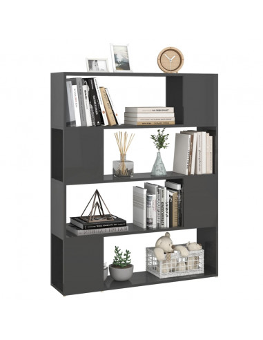 Libreria/Divisorio Grigio Lucido 100x24x124 cm