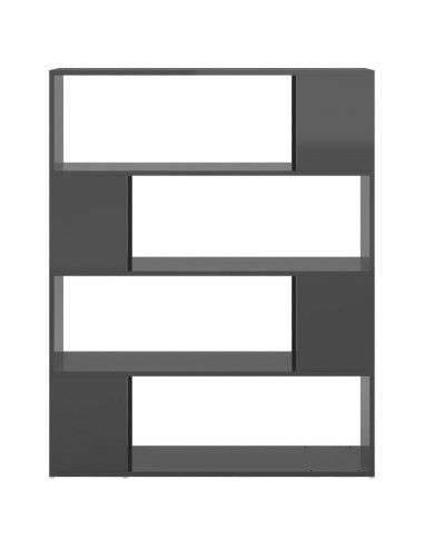 Libreria/Divisorio Grigio Lucido 100x24x124 cm