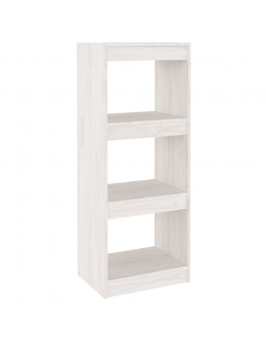 Libreria/Divisorio Bianco 40x30x103,5 cm Legno Massello di Pino