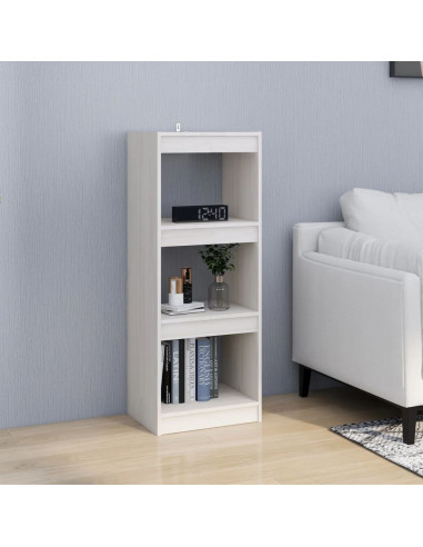 Libreria/Divisorio Bianco 40x30x103,5 cm Legno Massello di Pino