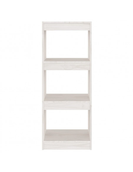 Libreria/Divisorio Bianco 40x30x103,5 cm Legno Massello di Pino