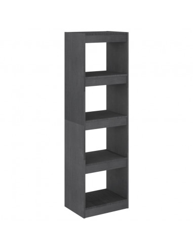 Libreria/Divisorio Grigio 40x30x135,5 cm Legno Massello di Pino