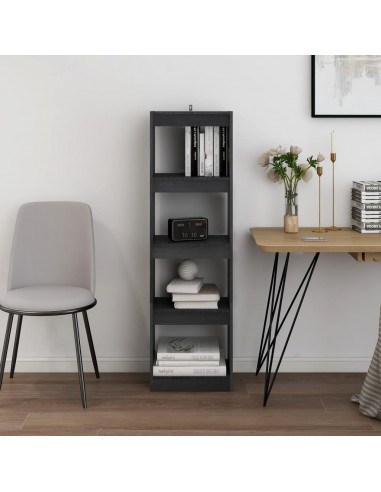 Libreria/Divisorio Grigio 40x30x135,5 cm Legno Massello di Pino