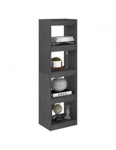 Libreria/Divisorio Grigio 40x30x135,5 cm Legno Massello di Pino