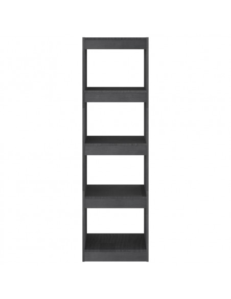 Libreria/Divisorio Grigio 40x30x135,5 cm Legno Massello di Pino