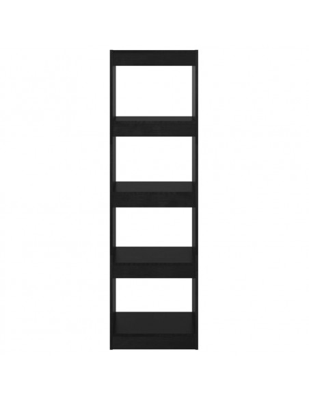 Libreria/Divisorio Nero 40x30x135,5 cm in Legno Massello di Pino