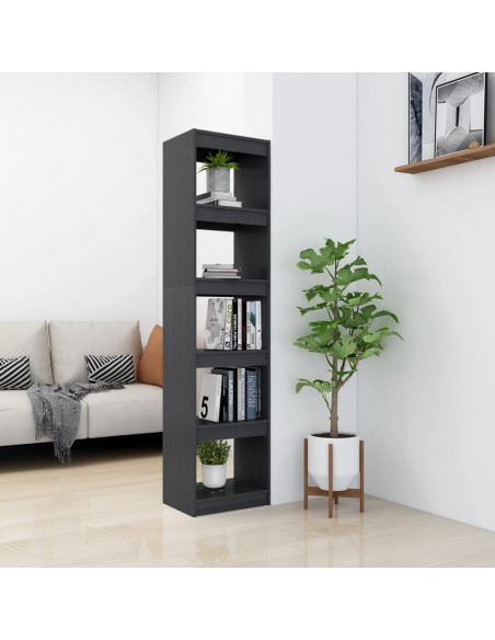 Libreria/Divisorio Grigio 40x30x167,5 cm in Massello di Pino