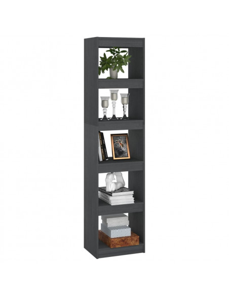 Libreria/Divisorio Grigio 40x30x167,5 cm in Massello di Pino
