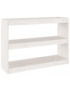 Libreria/Divisorio Bianco 100x30x71,5 cm Legno Massello di Pino 2