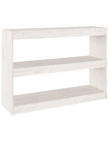 Libreria/Divisorio Bianco 100x30x71,5 cm Legno Massello di Pino