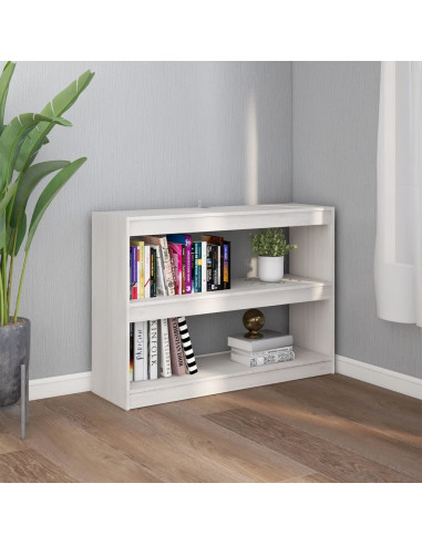Libreria/Divisorio Bianco 100x30x71,5 cm Legno Massello di Pino