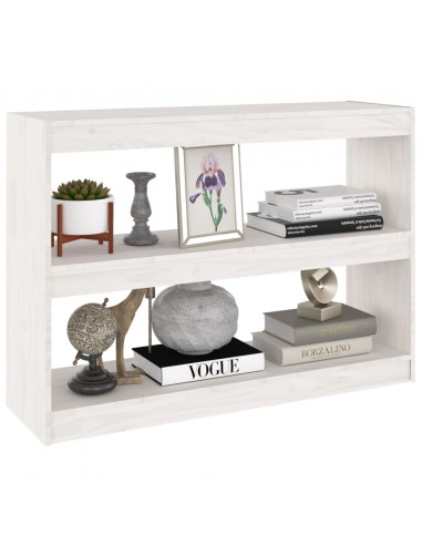Libreria/Divisorio Bianco 100x30x71,5 cm Legno Massello di Pino