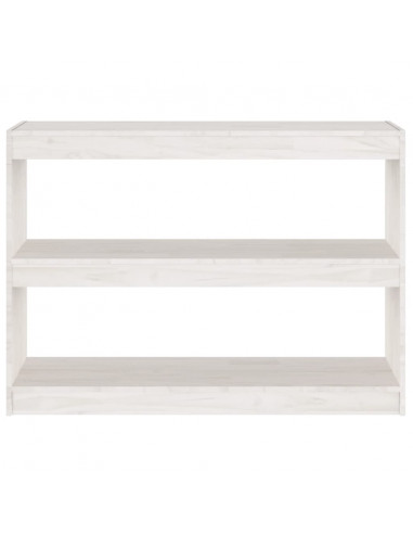Libreria/Divisorio Bianco 100x30x71,5 cm Legno Massello di Pino