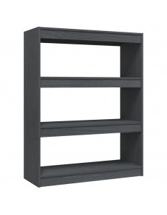 Libreria/Divisorio Grigio 100x30x103 cm in Massello di Pino 2