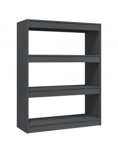 Libreria/Divisorio Grigio 100x30x103 cm in Massello di Pino