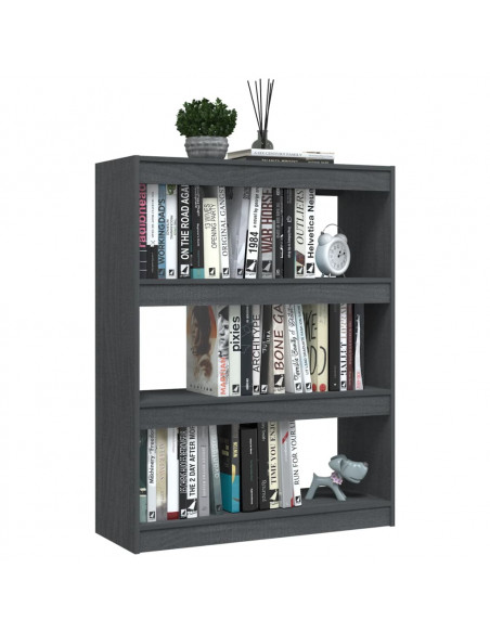 Libreria/Divisorio Grigio 100x30x103 cm in Massello di Pino