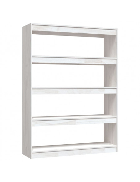 Libreria/Divisorio Bianco 100x30x135,5 cm in Legno di Pino