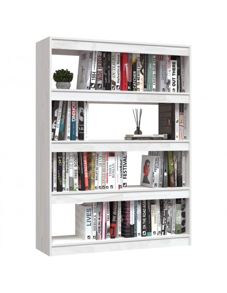 Libreria/Divisorio Bianco 100x30x135,5 cm in Legno di Pino
