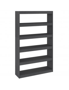 Libreria/Divisorio Grigio 100x30x167,5 cm in Massello di Pino 2