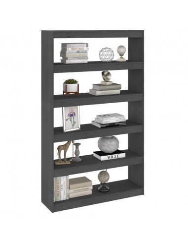 Libreria/Divisorio Grigio 100x30x167,5 cm in Massello di Pino