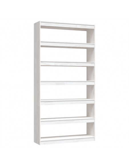 Libreria/Divisorio Bianco 100x30x200 cm Legno Massello di Pino