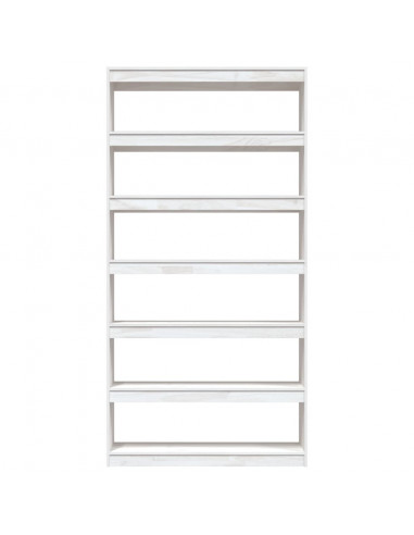 Libreria/Divisorio Bianco 100x30x200 cm Legno Massello di Pino