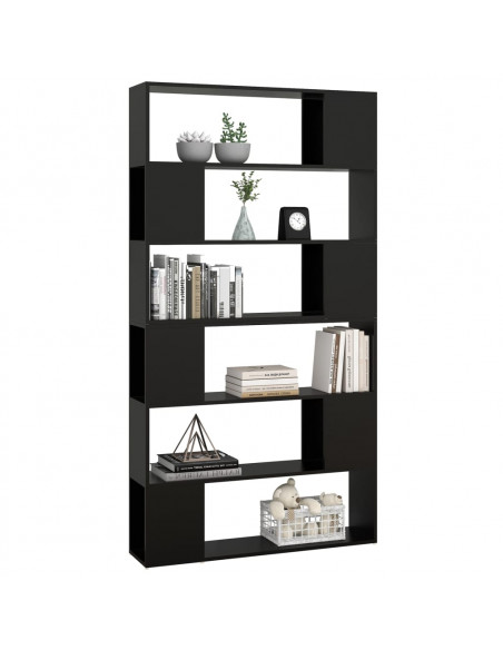 Libreria/Divisorio Nero 100x24x188 cm