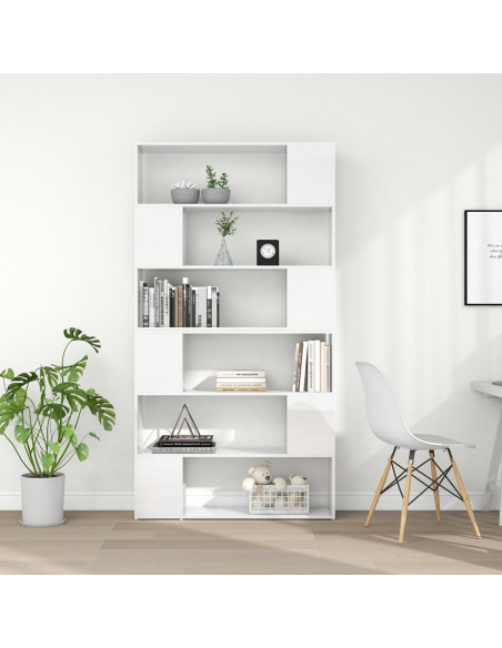 Libreria/Divisorio Bianco Lucido 100x24x188 cm