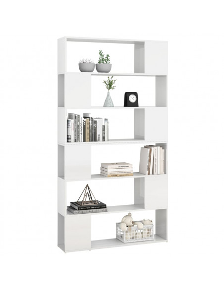 Libreria/Divisorio Bianco Lucido 100x24x188 cm