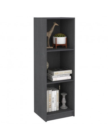 Libreria/Divisorio Grigio 36x33x110 cm Legno Massello di Pino