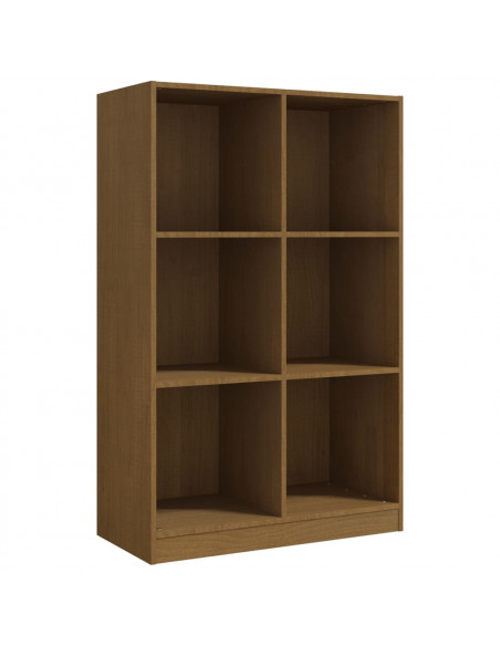 Libreria Miele 70x33x110 cm in Legno Massello di Pino