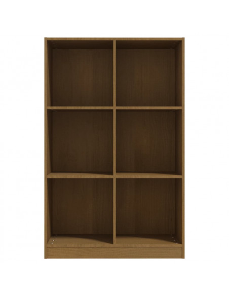 Libreria Miele 70x33x110 cm in Legno Massello di Pino