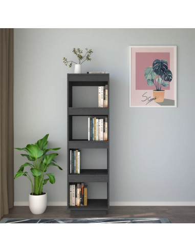 Libreria/Divisorio Grigio 40x35x135 cm in Massello di Pino