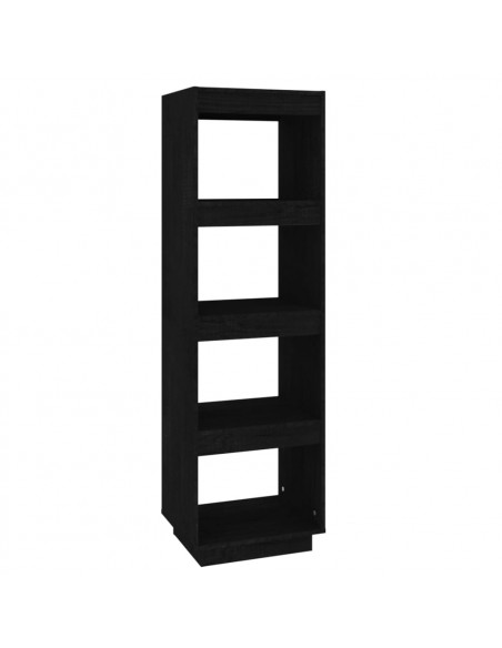 Libreria/Divisorio Nero 40x35x135 cm in Legno Massello di Pino