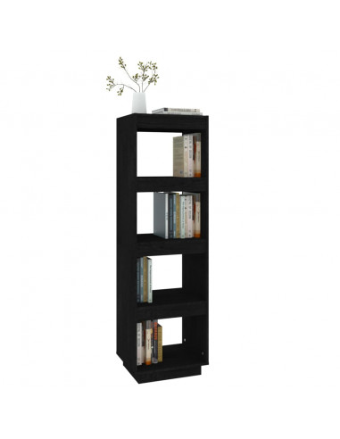 Libreria/Divisorio Nero 40x35x135 cm in Legno Massello di Pino