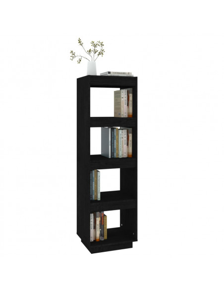 Libreria/Divisorio Nero 40x35x135 cm in Legno Massello di Pino