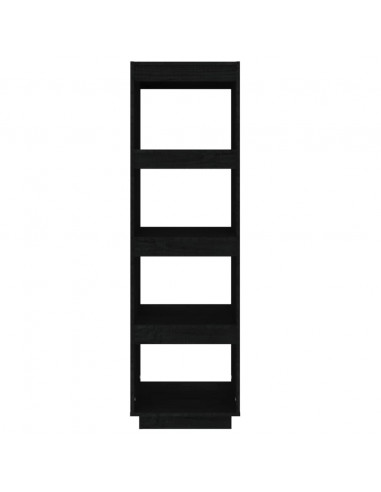 Libreria/Divisorio Nero 40x35x135 cm in Legno Massello di Pino