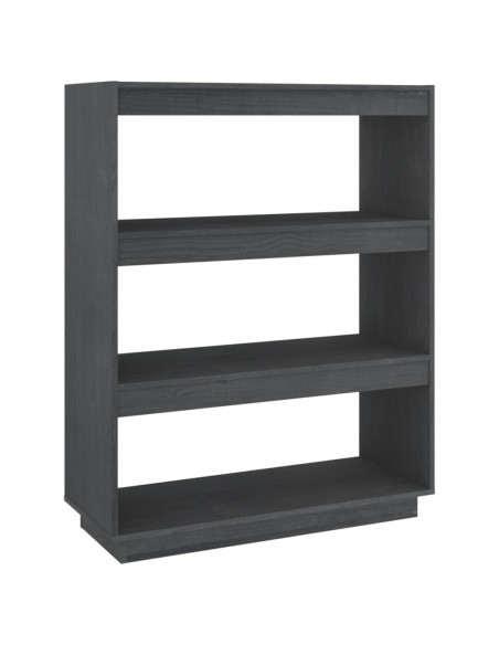 Libreria/Divisorio Grigio 80x35x103 cm Legno Massello di Pino