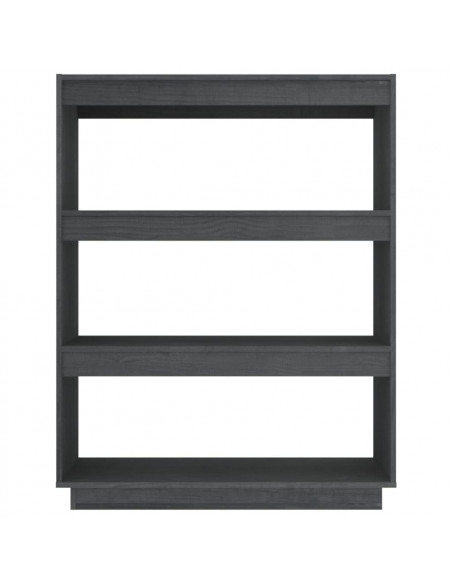 Libreria/Divisorio Grigio 80x35x103 cm Legno Massello di Pino