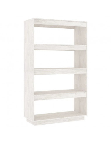 Libreria/Divisorio Bianco 80x35x135 cm Legno Massello di Pino