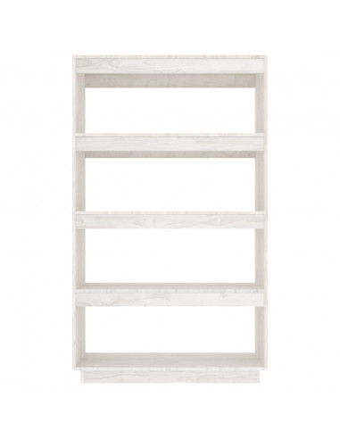 Libreria/Divisorio Bianco 80x35x135 cm Legno Massello di Pino