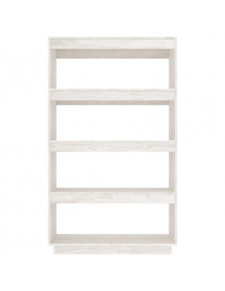Libreria/Divisorio Bianco 80x35x135 cm Legno Massello di Pino