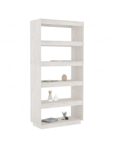 Libreria/Divisorio Bianco 80x35x167 cm in Massello di Pino
