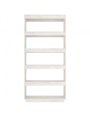 Libreria/Divisorio Bianco 80x35x167 cm in Massello di Pino