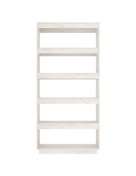 Libreria/Divisorio Bianco 80x35x167 cm in Massello di Pino