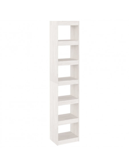 Libreria/Divisorio Bianco 40x30x199cm in Legno Massello di Pino